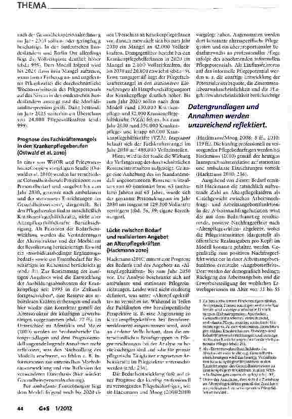 Vorschauseite 4: Fachkräftemangel in der Pflege -viel diskutiert, politisch ignoriert?