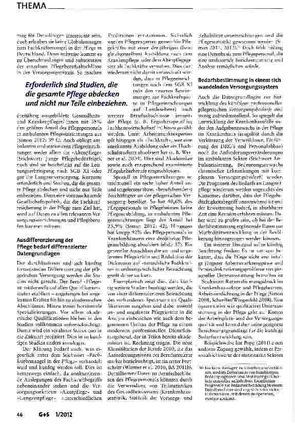 Vorschauseite 6: Fachkräftemangel in der Pflege -viel diskutiert, politisch ignoriert?