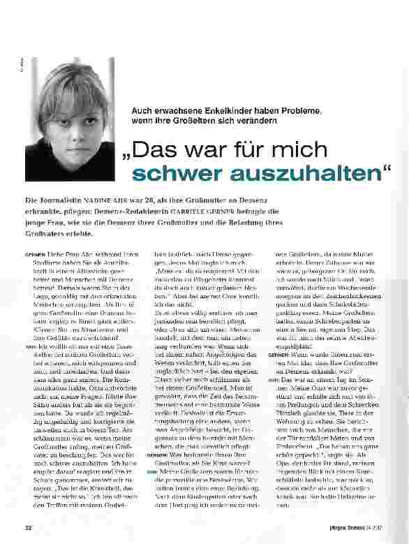 Vorschauseite 1: „Das war für mich schwer auszuhalten