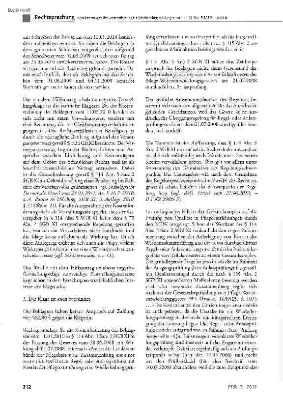 Vorschauseite 3: Voraussetzungen der Kostenerhebung für Wiederholungsprüfungen nach § 114 Abs. 5 SGB XI - Altfälle SGB XI § 72, § 73 Abs. 2, § 114 Abs. 5 Satz 2, § 115 Abs. 2; SGB X § 31 Satz 1