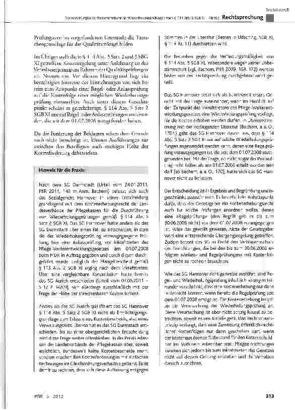 Vorschauseite 4: Voraussetzungen der Kostenerhebung für Wiederholungsprüfungen nach § 114 Abs. 5 SGB XI - Altfälle SGB XI § 72, § 73 Abs. 2, § 114 Abs. 5 Satz 2, § 115 Abs. 2; SGB X § 31 Satz 1