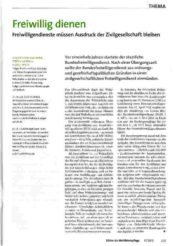 Vorschauseite 1: Freiwillig dienen
