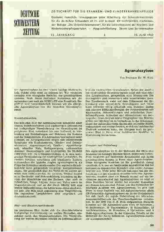 Vorschauseite 1: Agranulozytose