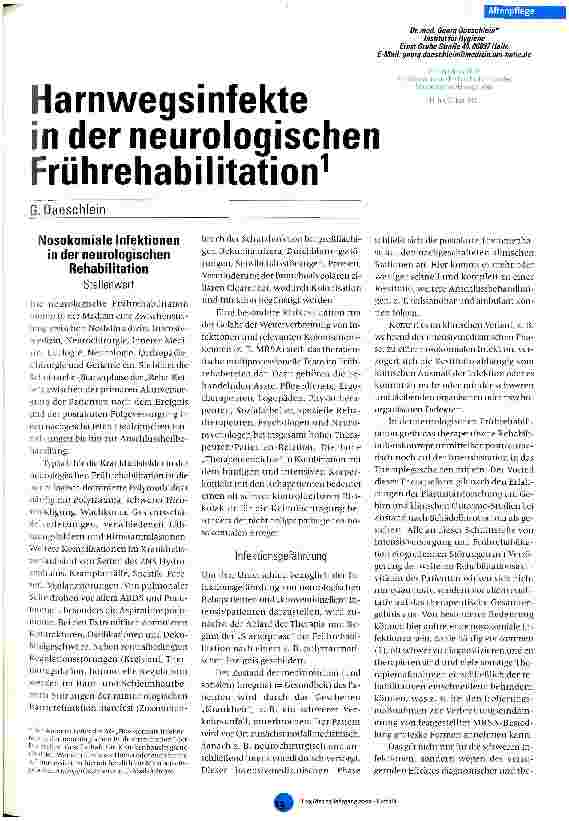 Vorschauseite 1: Harnwegsinfekte in der neurologischen Frührehabilitation