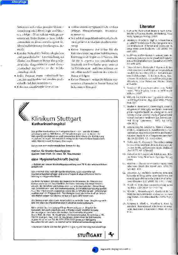 Vorschauseite 6: Harnwegsinfekte in der neurologischen Frührehabilitation