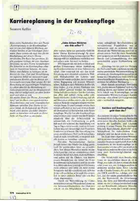 Vorschauseite 1: Karriereplanung in der Krankenpflege