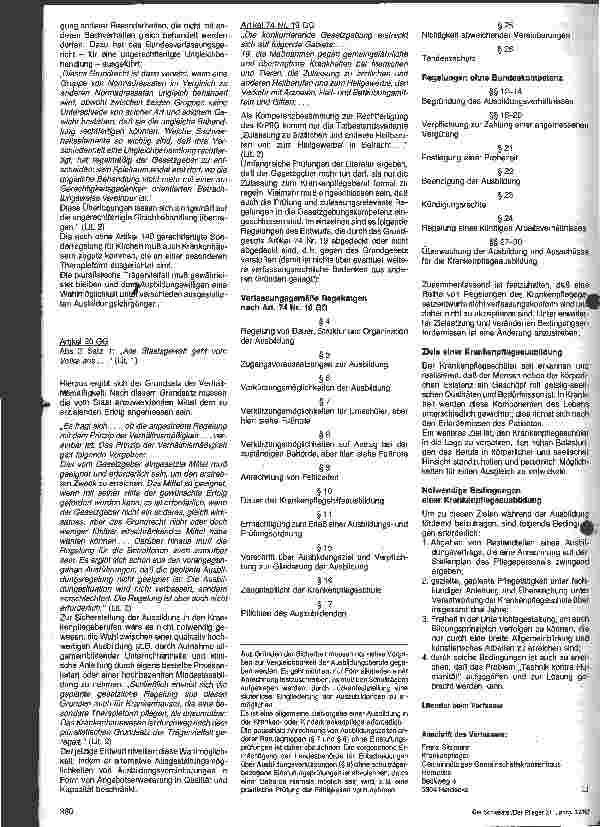 Vorschauseite 2: Überlegungen zur Verfassungskonformität des Entwurfs eines Gesetzes über die Berufe in der Krankenpflege - Diskussion