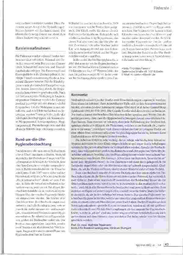 Vorschauseite 2: Protrahierter Acinetobacter baumanni-Ausbruch in einer Forschungsklinik