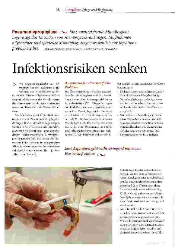 Vorschauseite 1: Infektionsrisiken senken