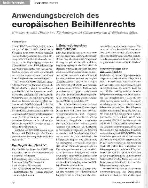 Vorschauseite 1: Anwendungsbereich des europäischen Beihilfenrechts