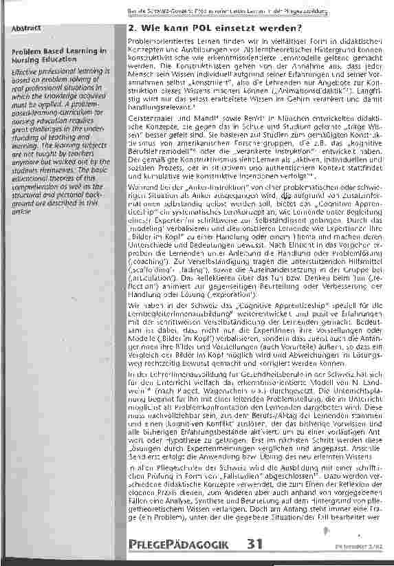 Vorschauseite 2: Problemorientiertes Lernen in der Pflegeausbildung