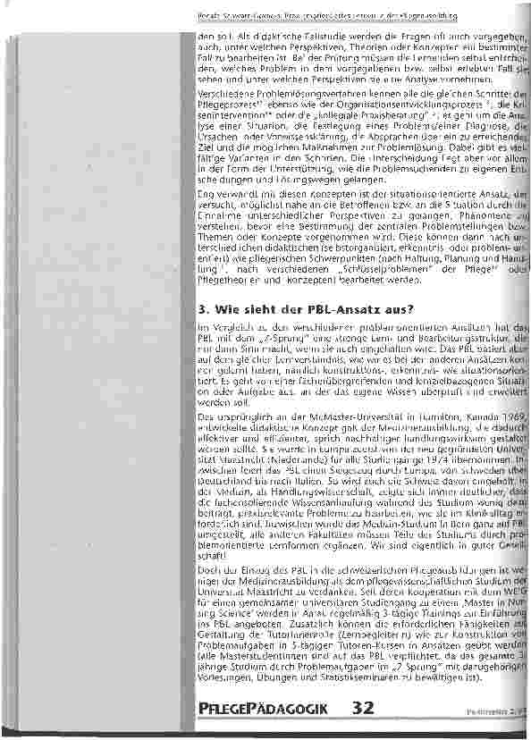 Vorschauseite 3: Problemorientiertes Lernen in der Pflegeausbildung