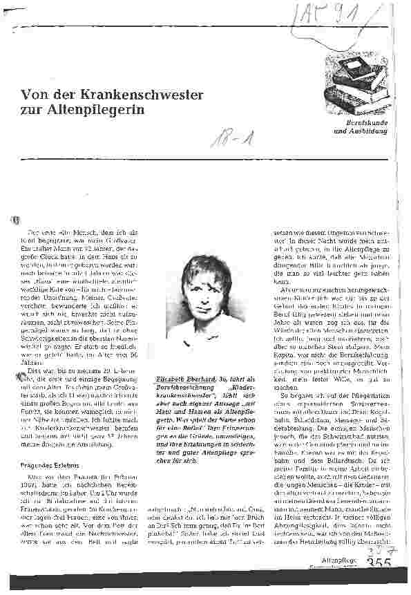 Vorschauseite 1: Von der Krankenschwester zur Altenpflegerin