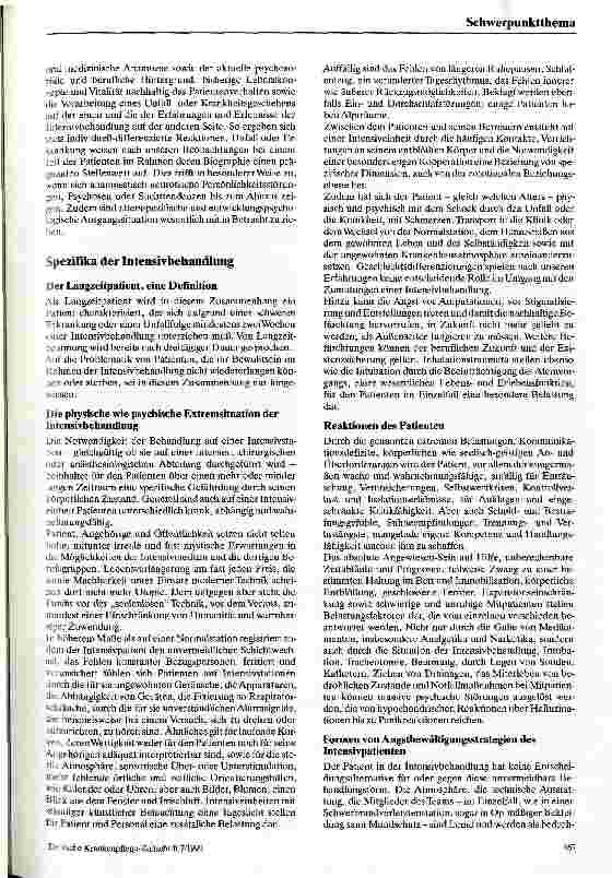 Vorschauseite 2: Die Problematik des Langzeitpatienten auf Intensivstationen