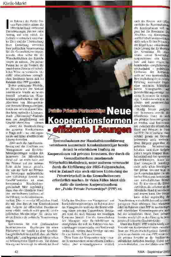 Vorschauseite 1: Public Private Partnership: Neue Kooperationsformen - effiziente Lösungen