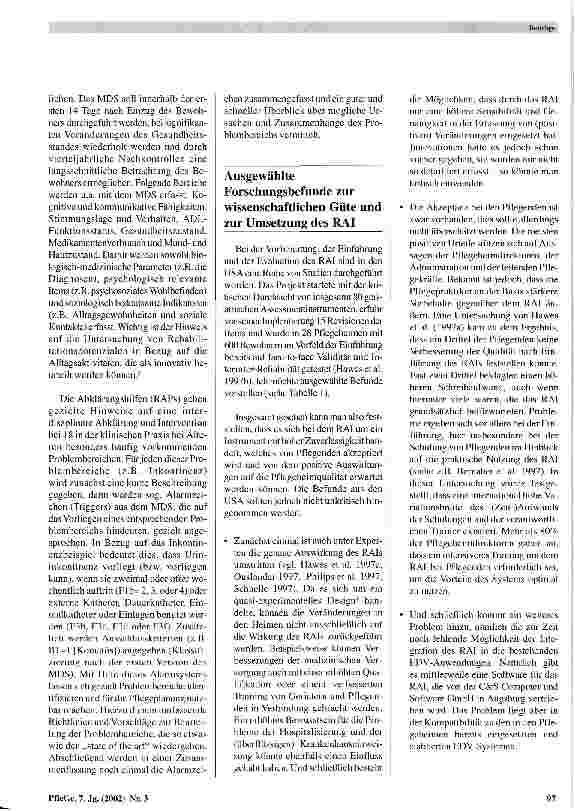 Vorschauseite 3: Das Resident Assessment Insturment (RAI) Ausgewählte empirische Befunde und Konsequenzen für die pflegewissenschaftliche Diskussion in Deutschland