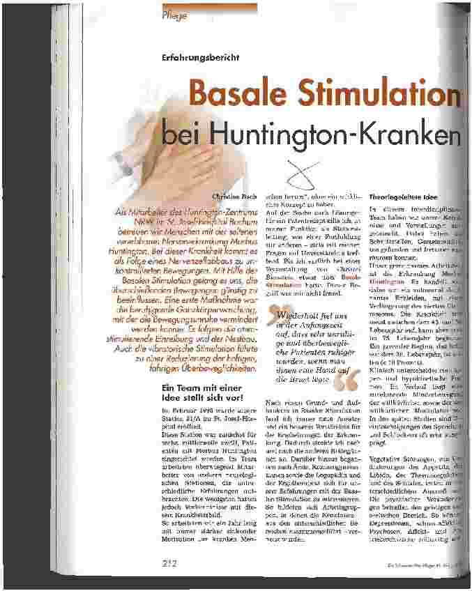 Vorschauseite 1: Basale Stimulation bei Huntington-Kranken
