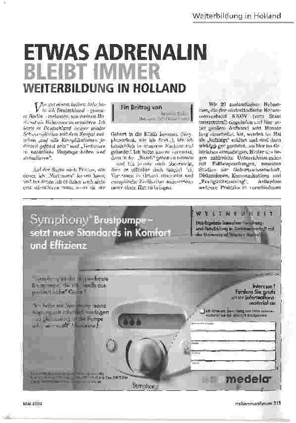 Vorschauseite 1: ETWAS ADRENALIN BLEIBT IMMER WEITERBILDUNG IN HOLLAND