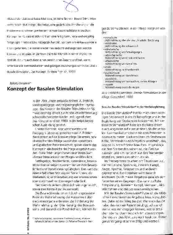 Vorschauseite 1: Konzept der Basalen Stimulation