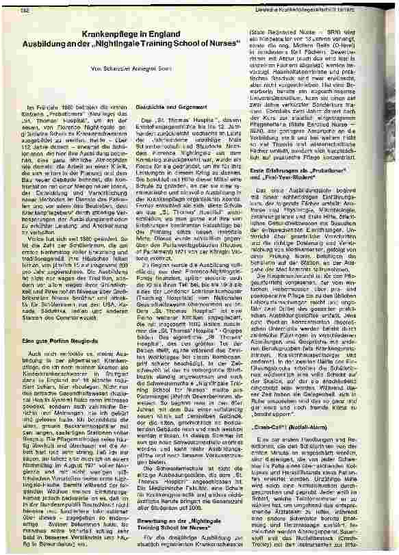 Vorschauseite 1: Krankenpflege in England Ausbildung an der Nightingale Training School of Nurses
