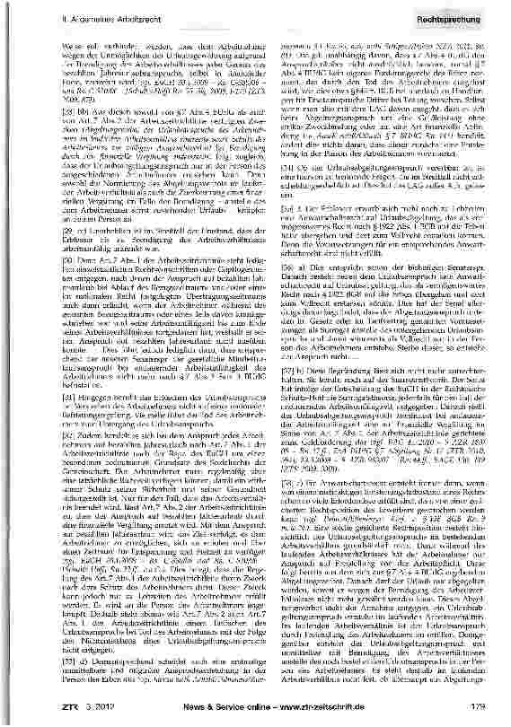 Vorschauseite 3: Urlaubsabgeltung - Vererbbarkeit Richtlinie 2003/88/EG Art. 7, BGB §§613, 1922 Abs. 1, §§ 2032, 2039; BUrIG §§1,3,7 Abs. 4