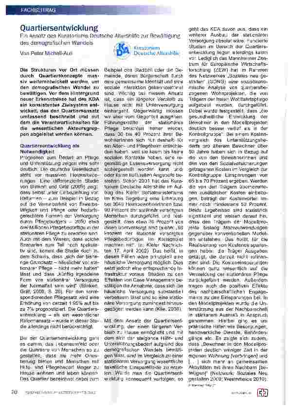 Vorschauseite 1: Quartiersentwicklung