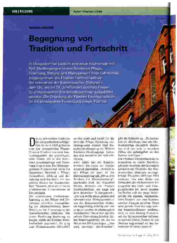 Vorschauseite 1: Begegnung von Tradition und Fortschritt
