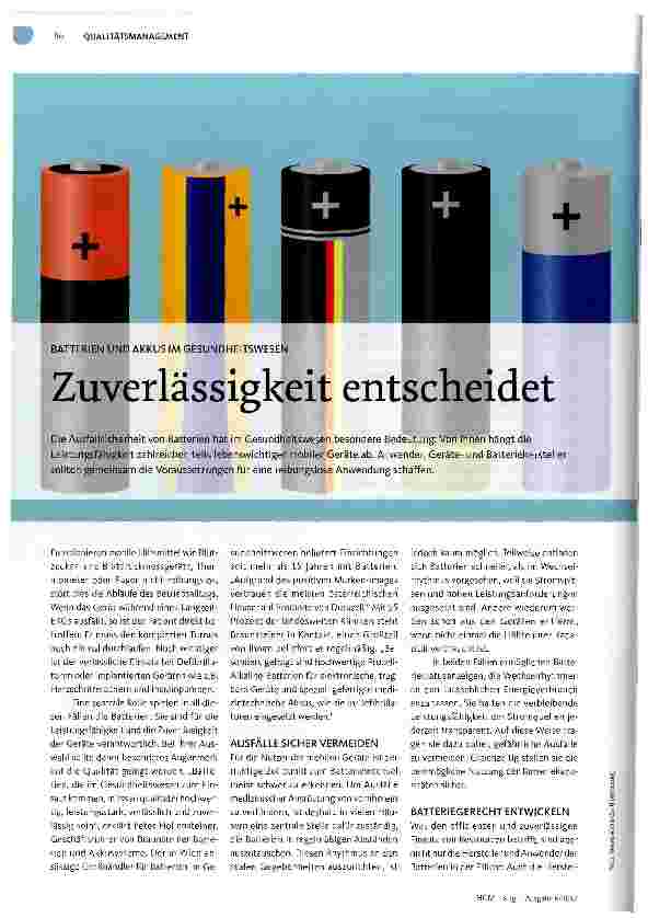 Vorschauseite 1: Zuverlässigkeit entscheidet