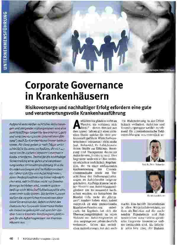 Vorschauseite 1: Corporate Governance in Krankenhäusern