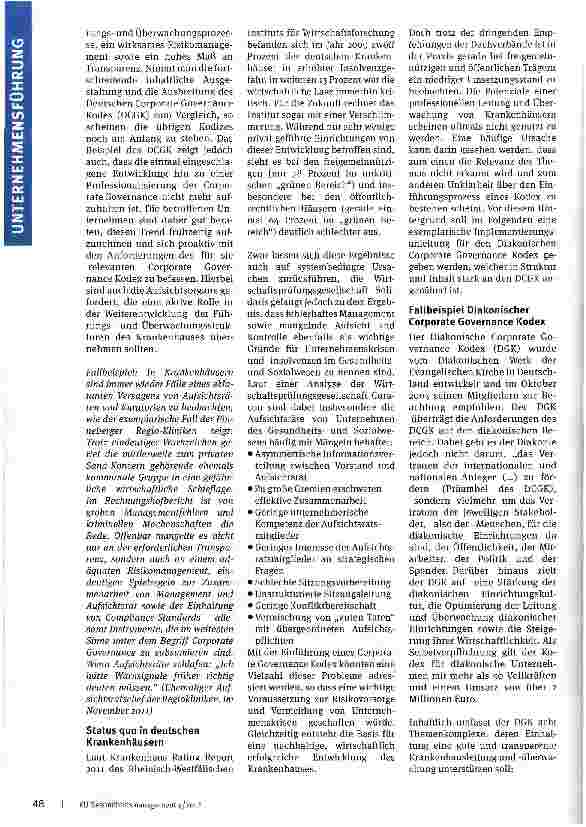 Vorschauseite 3: Corporate Governance in Krankenhäusern
