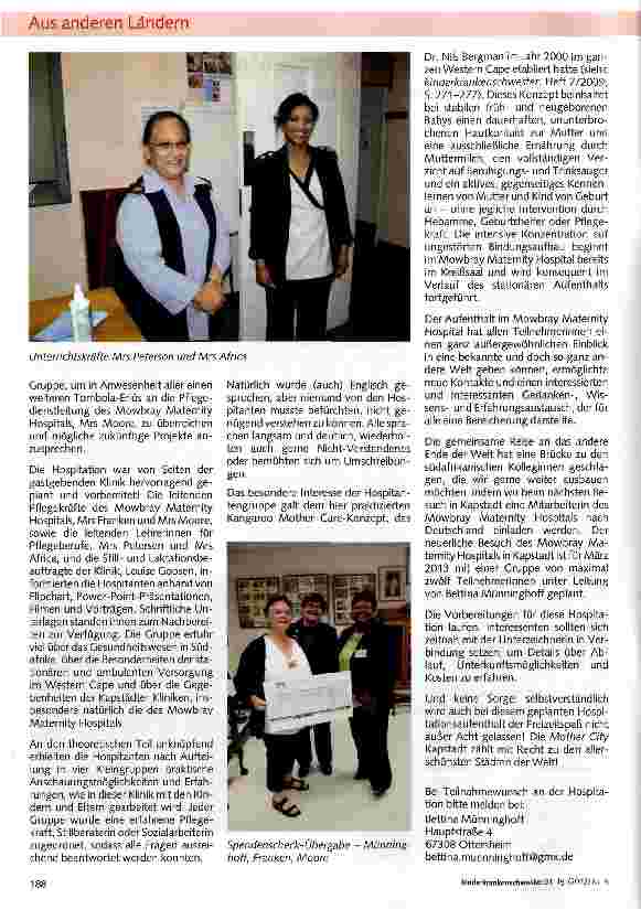 Vorschauseite 2: Hospitation in der Kangaroo Another Care-Abteilung in Kapstadt