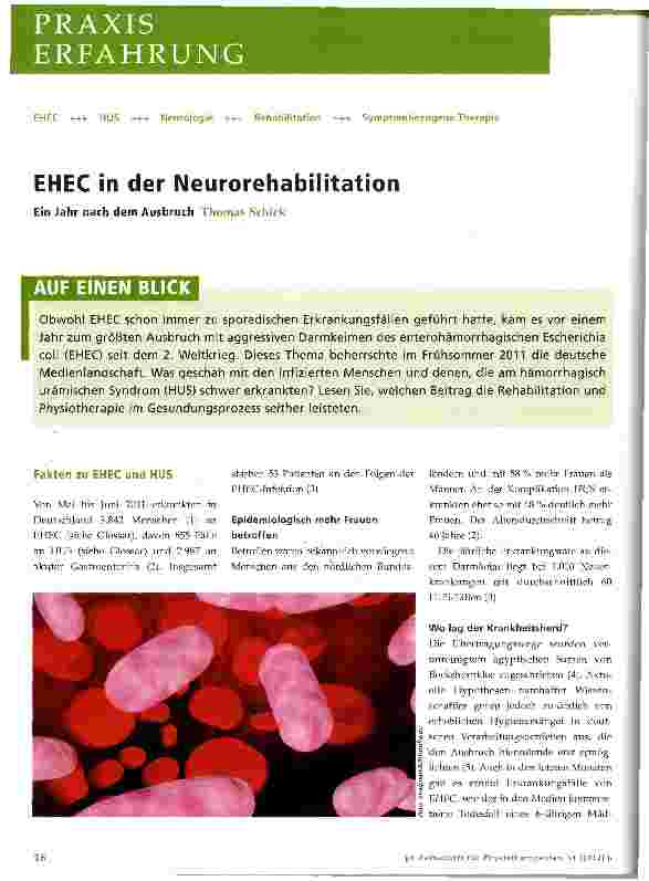 Vorschauseite 1: EHEC in der Neurorehabilitation