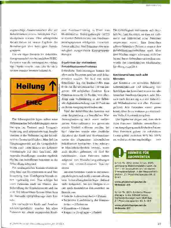 Vorschauseite 4: EHEC in der Neurorehabilitation