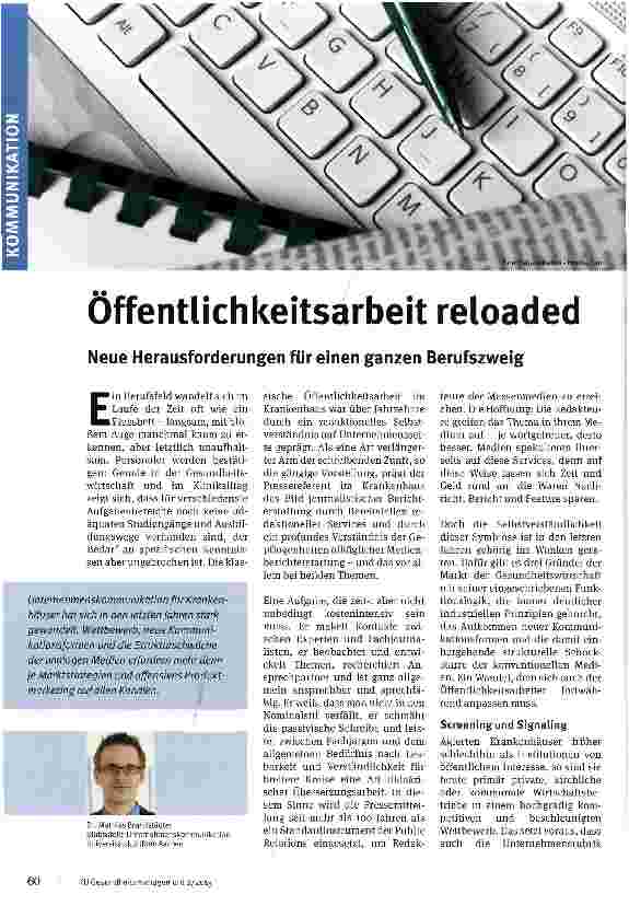 Vorschauseite 1: Öffentlichkeitsarbeit reloaded