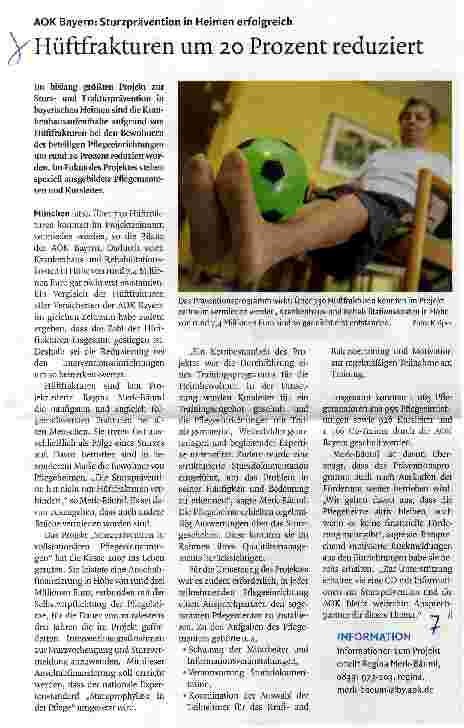 Vorschauseite 1: Hüftfrakturen um 20 Prozent reduziert