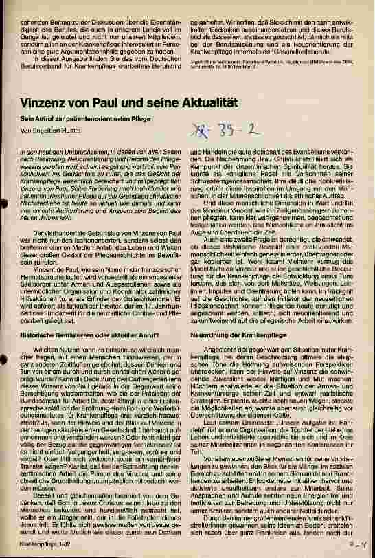 Vorschauseite 2: Gedanken zum Berufsbild Krankenpflege