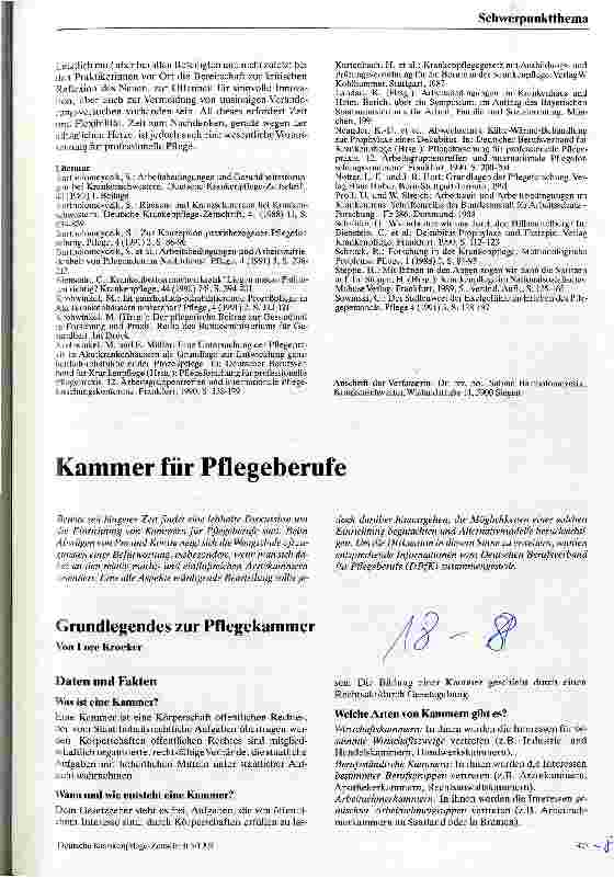 Vorschauseite 1: Grundlegendes zur Pflegekammer Kammer für Pflegeberufe
