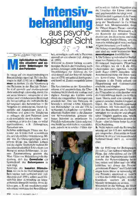 Vorschauseite 1: Intensivbehandlung aus psychologischer Sicht