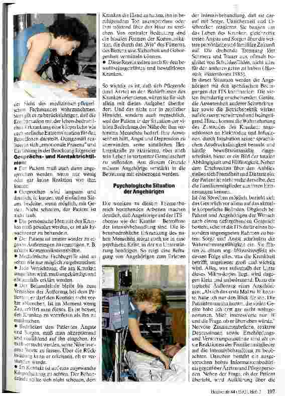 Vorschauseite 2: Intensivbehandlung aus psychologischer Sicht