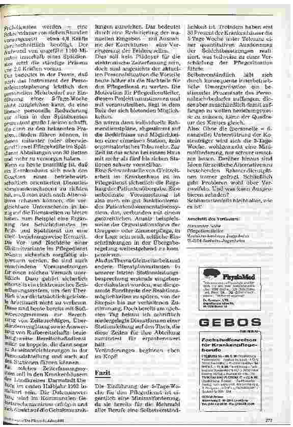 Vorschauseite 4: Problematik der Dienstzeiten Allgemeiner Pflegedienst