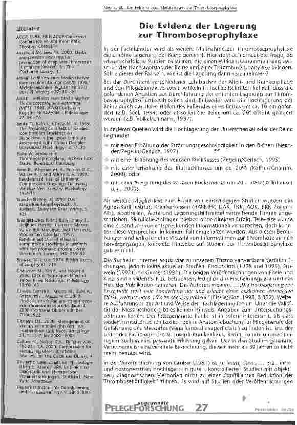 Vorschauseite 4: Die Evidenz von Maßnahmen zur Thromboseprophylaxe