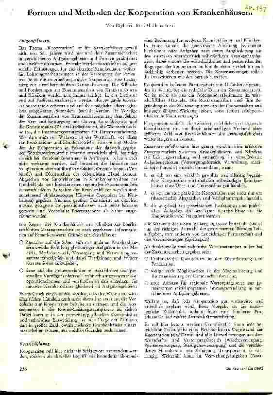 Vorschauseite 1: Formen und Methoden der Kooperation von Krankenhäusern