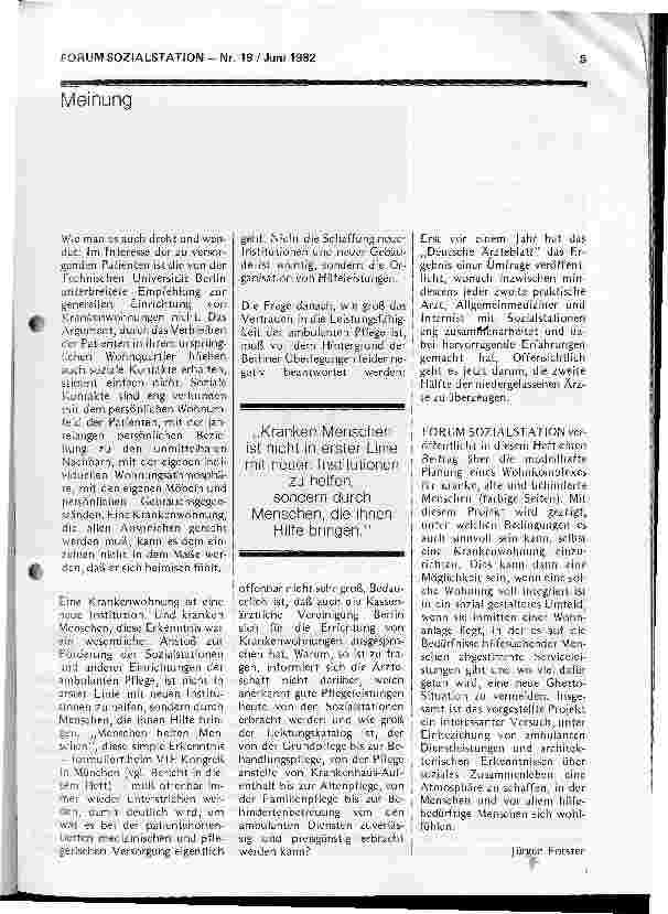 Vorschauseite 2: Meinung - Krankenwohnung - das halbe Heim