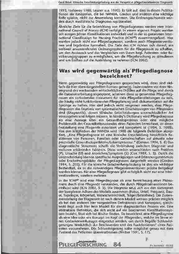 Vorschauseite 3: Klinische Entscheidungsfindung aus der Perspektive pflegetheoriebasierter Diagnostik