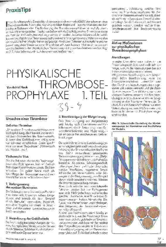 Vorschauseite 1: Physikaliscshe Thromboseprophylaxe 1. Teil