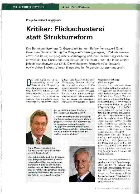 Vorschauseite 1: Kritiker: Flickschusterei statt Strukturreform