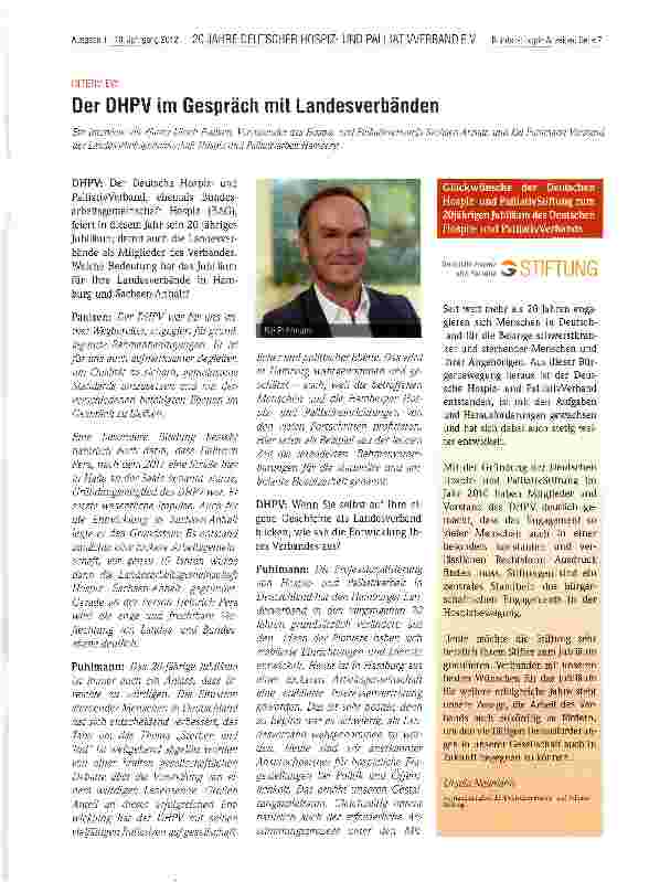 Vorschauseite 1: Der DHPV im Gespräch mit Landesverbänden