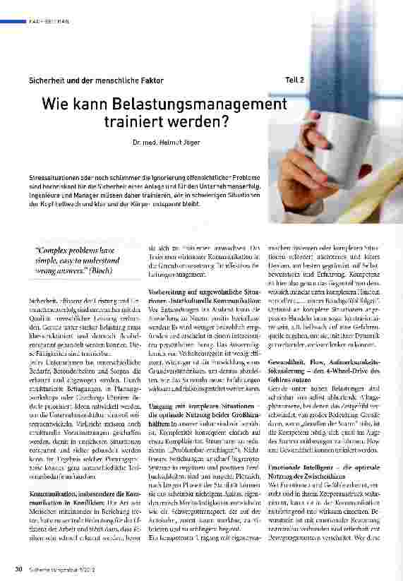 Vorschauseite 1: Wie kann Belastungsmanagemen trainiert werden?