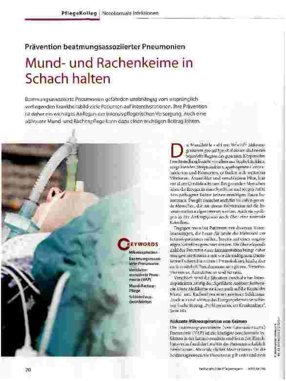 Vorschauseite 1: Mundund Rachenkeime in Schach halten
