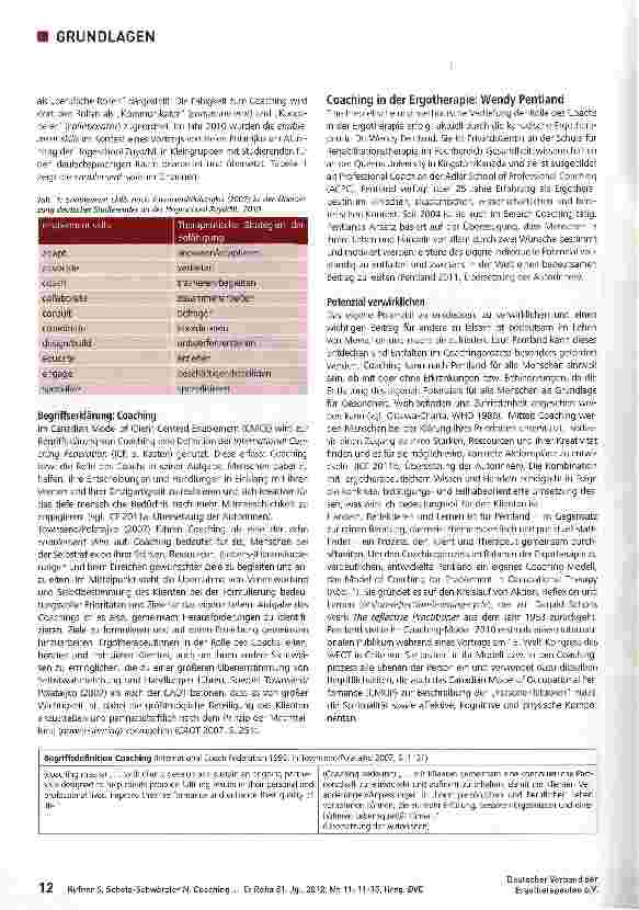 Vorschauseite 2: Coaching - Eine Aufgabe der küentenzentrierten Ergotherapie